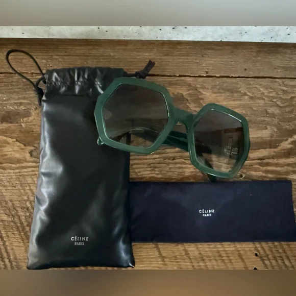 Celine Green Oversized Gradient Sunglasses - Picture 5 of 6